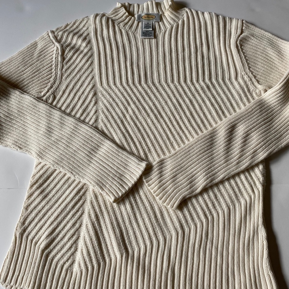 Talbots cream cableknit sweater M